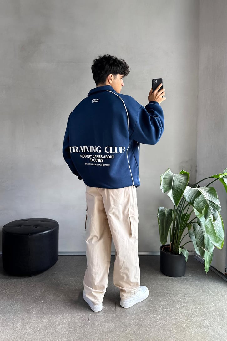 Tranıng Club Baskılı Polo Yaka Sweatshirt