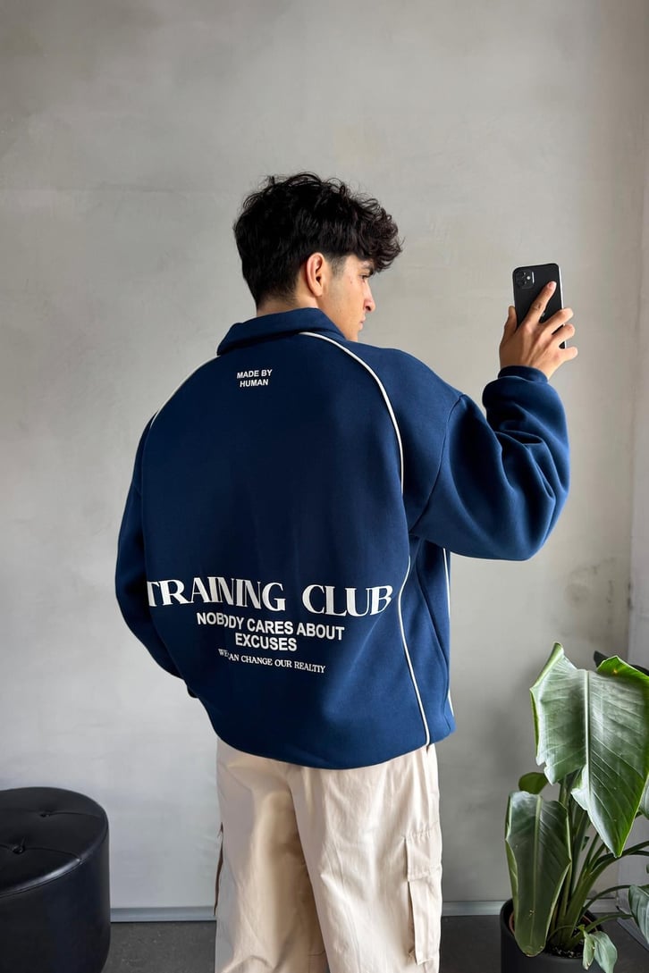 Tranıng Club Baskılı Polo Yaka Sweatshirt
