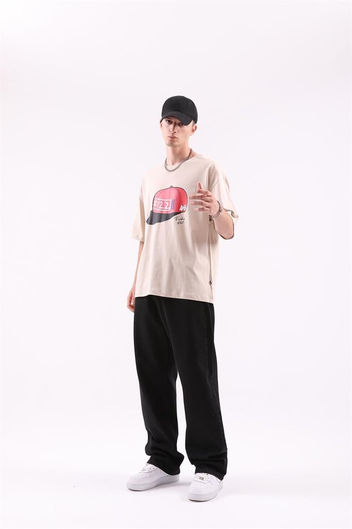 Trucker Hat Baskılı Oversize Tshirt