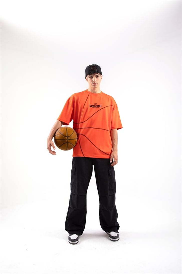 True The Game Nakışlı Turuncu Oversize Tshirt