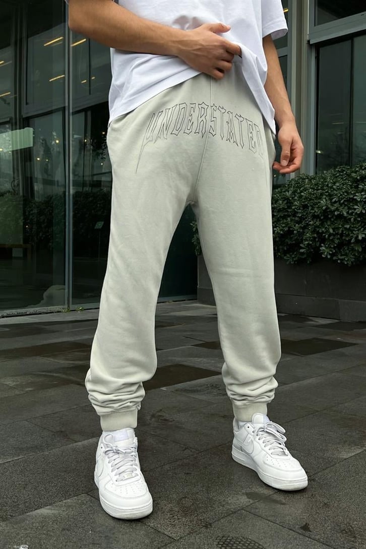 Undertated Baskılı Buz Gri Zipper Eşofman Takımı