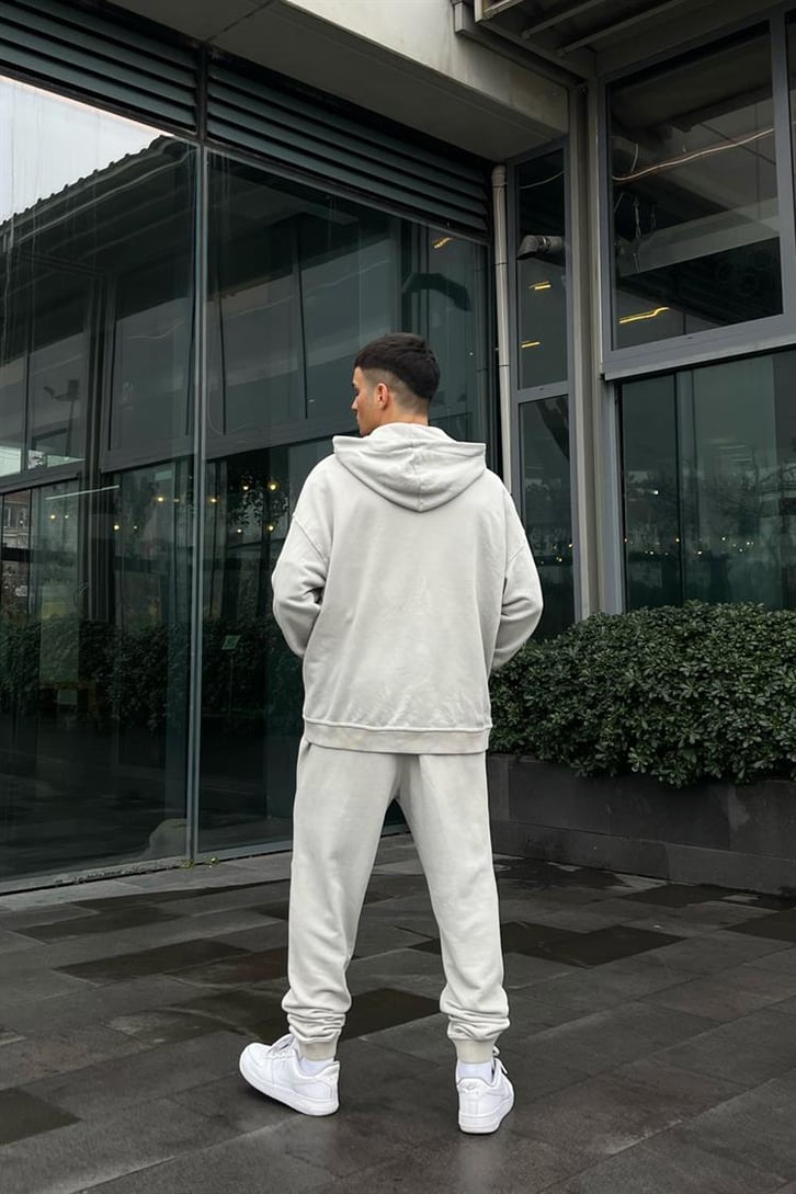 Undertated Baskılı Buz Gri Zipper Eşofman Takımı