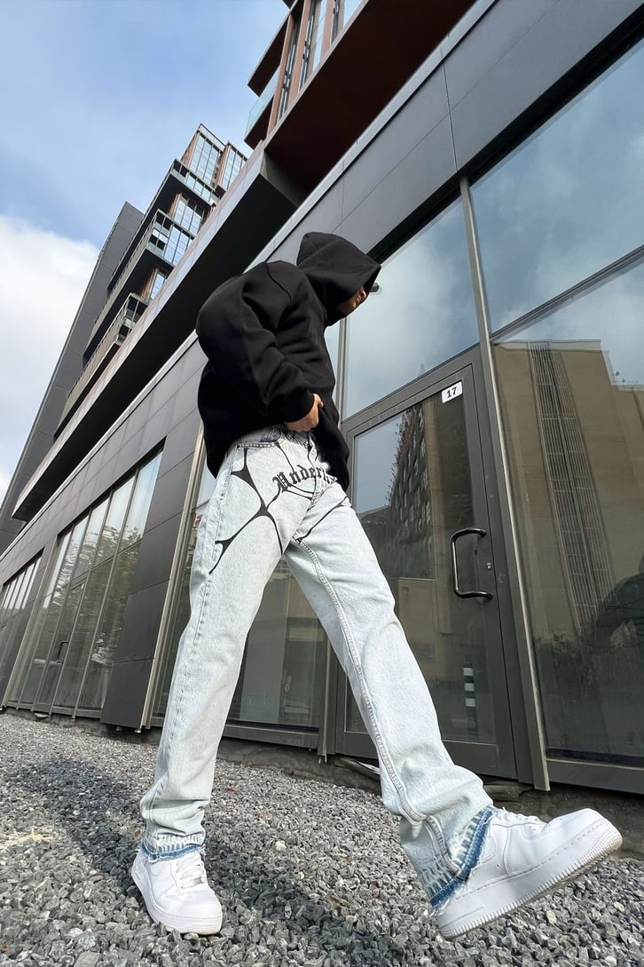 Undertrap Baskılı Buz Mavi Regular Fit Jean