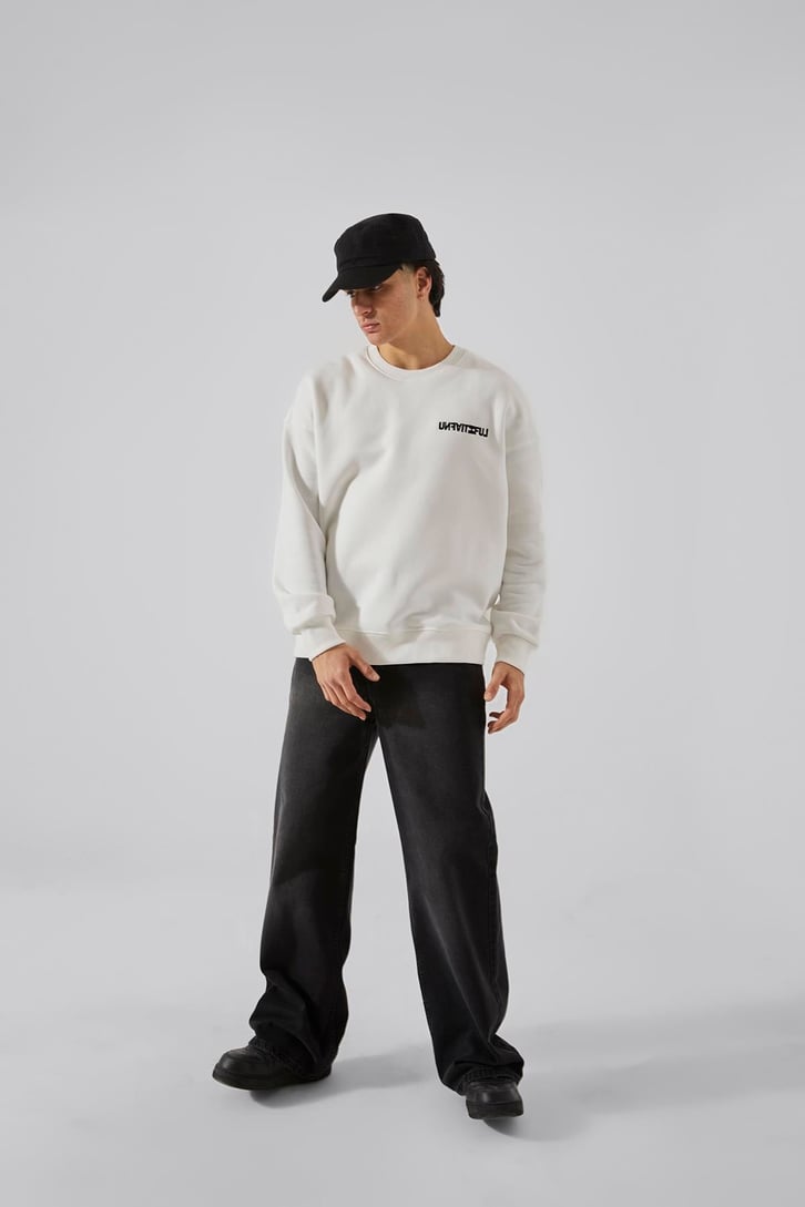 Unfaıtıful Baskılı Beyaz Oversize Sweatshirt