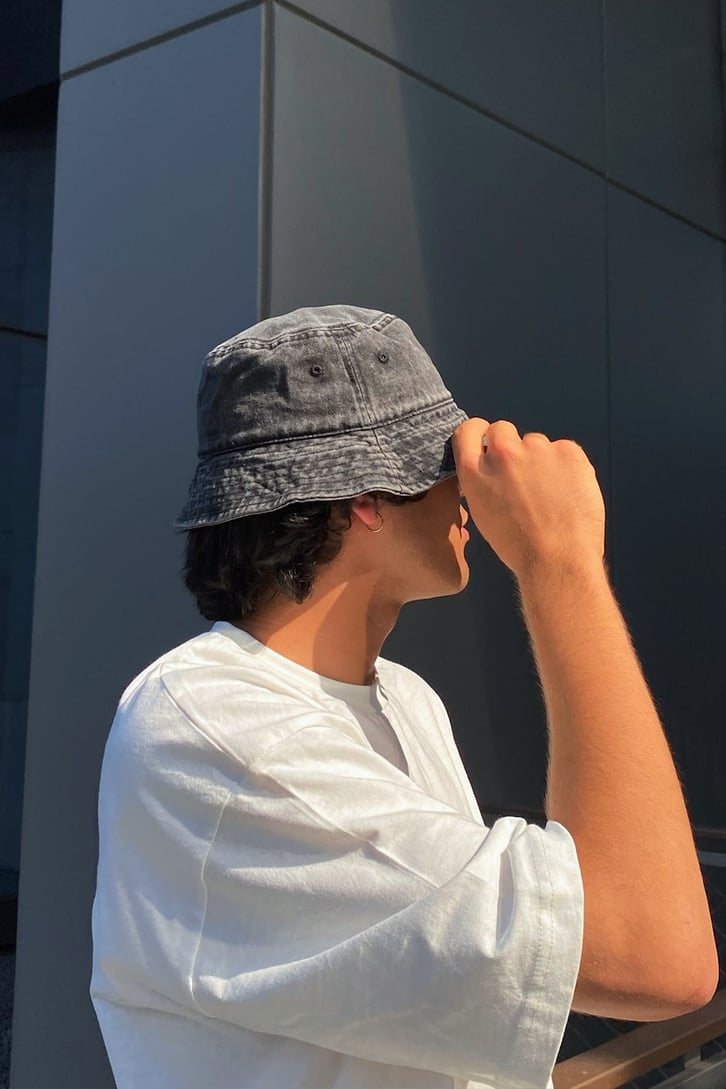 Unisex Acid Wash Bucket Şapka