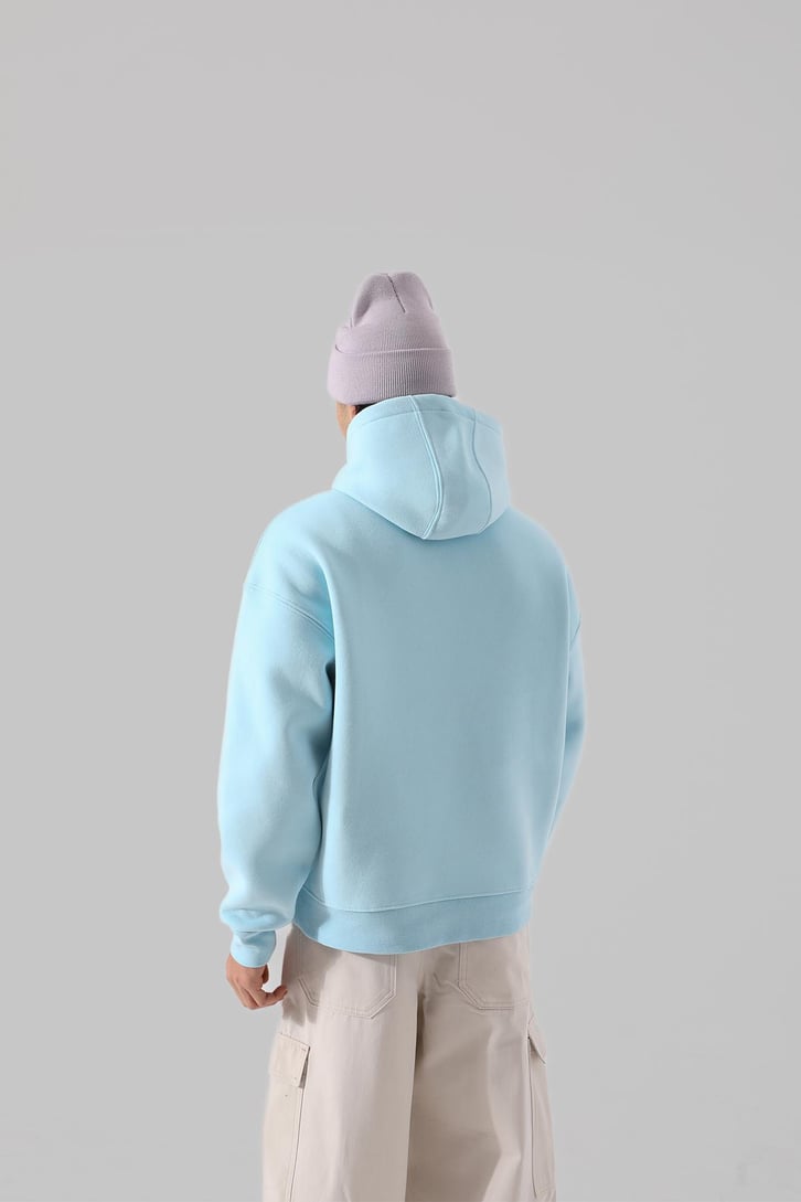 Unyıeldıngness Nakışlı Mavi Oversize Hoodie
