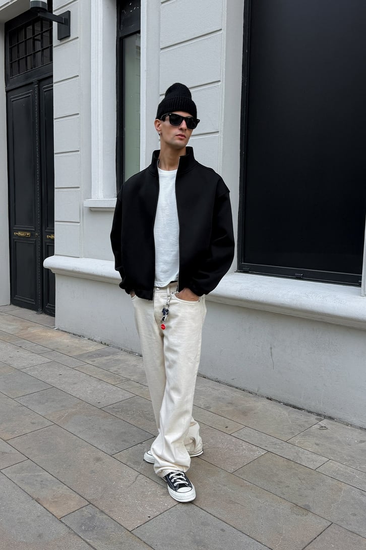 Urban Black Bomber Ceket