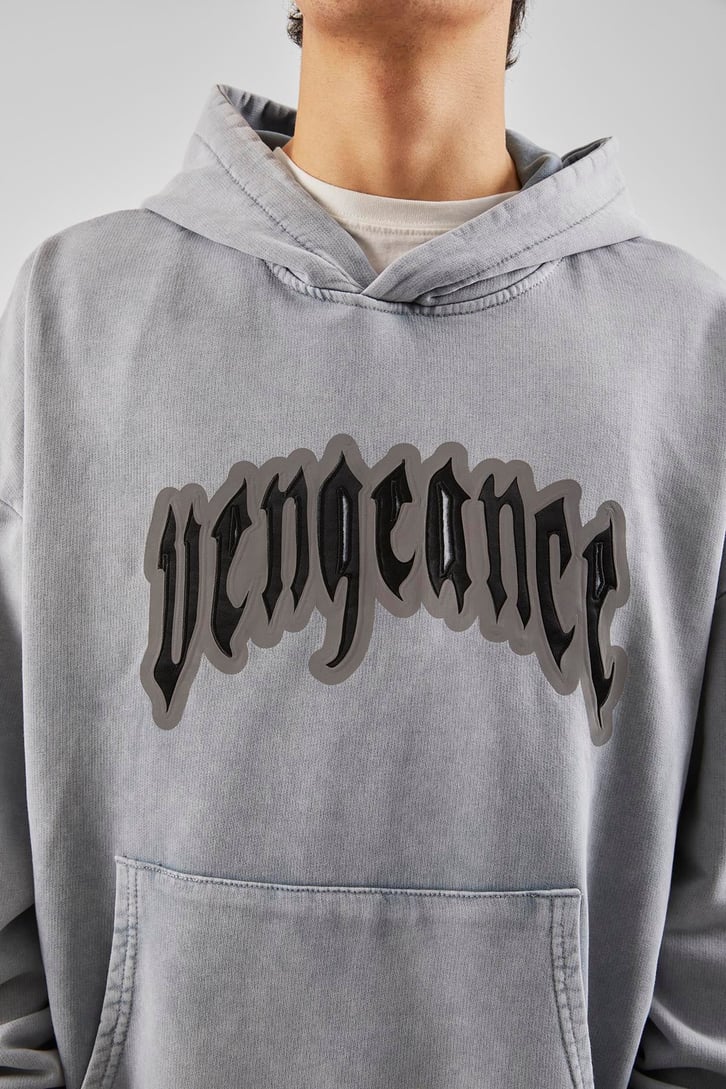 Vengeance Nakış İşlemeli Buz Mavi Oversize Sweatshirt