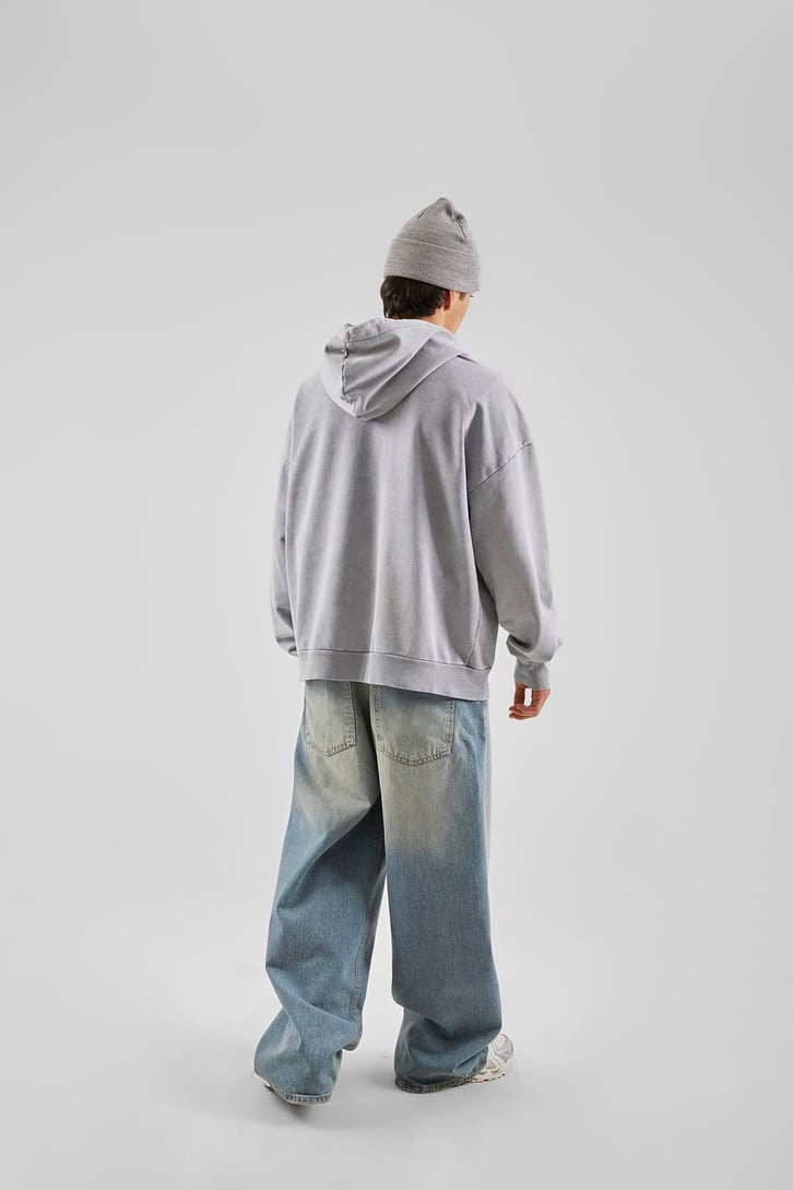 Vengeance Nakış İşlemeli Buz Mavi Oversize Sweatshirt