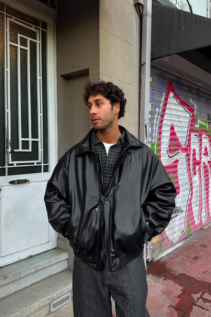Vintage Bomber Deri Mont