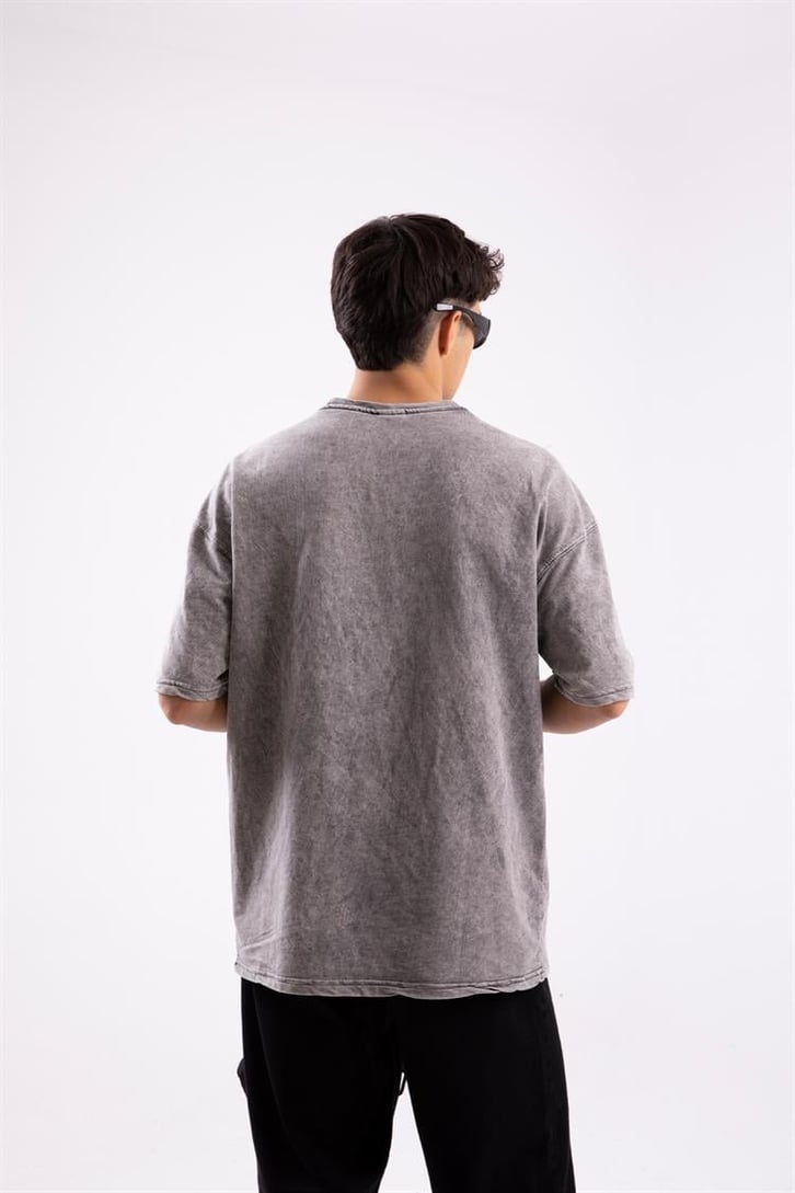 Viper Official Baskılı Acid Wash Oversize Tshirt
