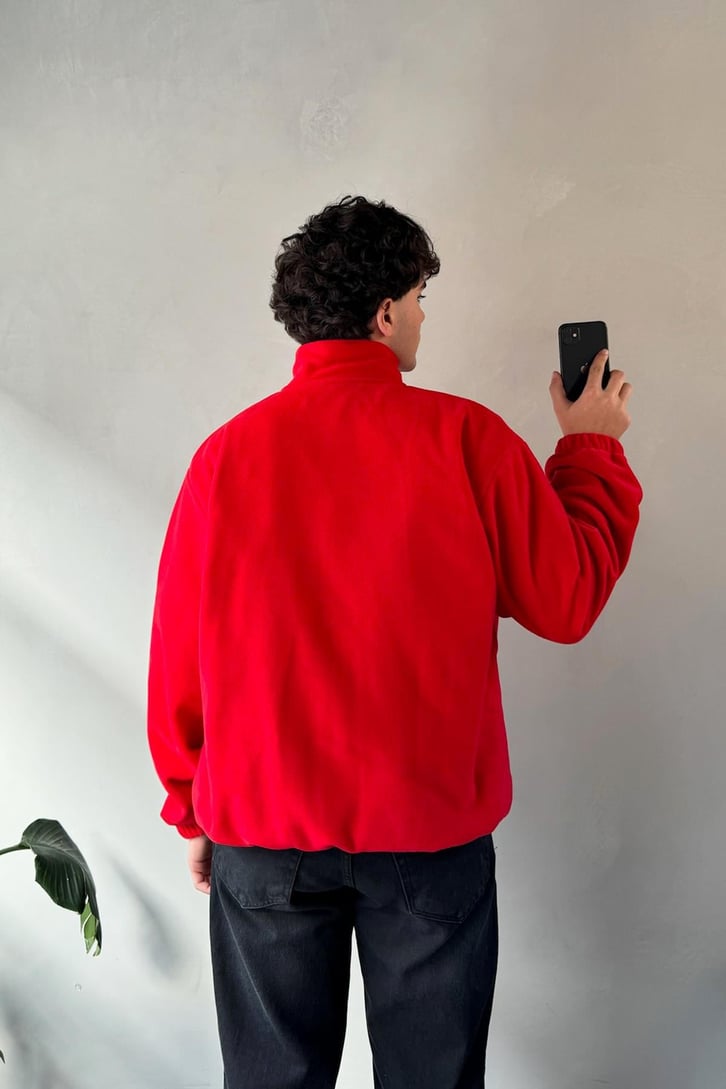 Vn Nakışlı Cep Detay Polo Yaka Sweatshirt