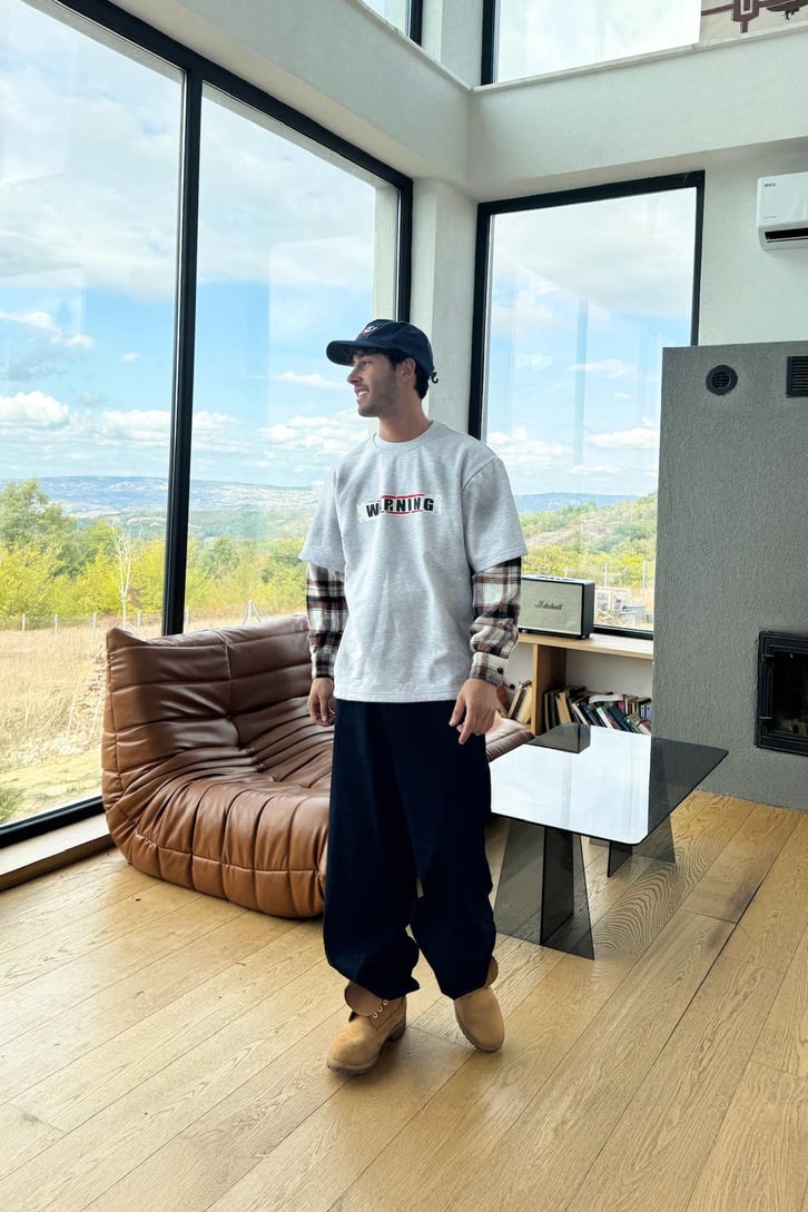 Warning Baskılı Sweatshirt
