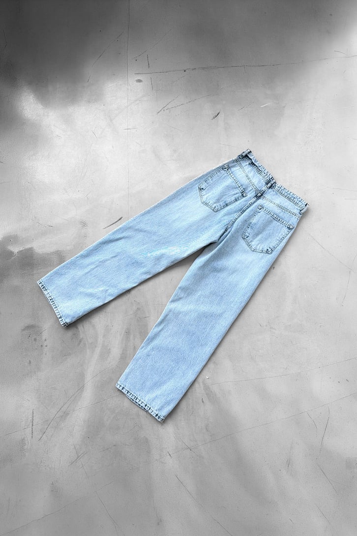 Washed Ice Blue Baggy Jean