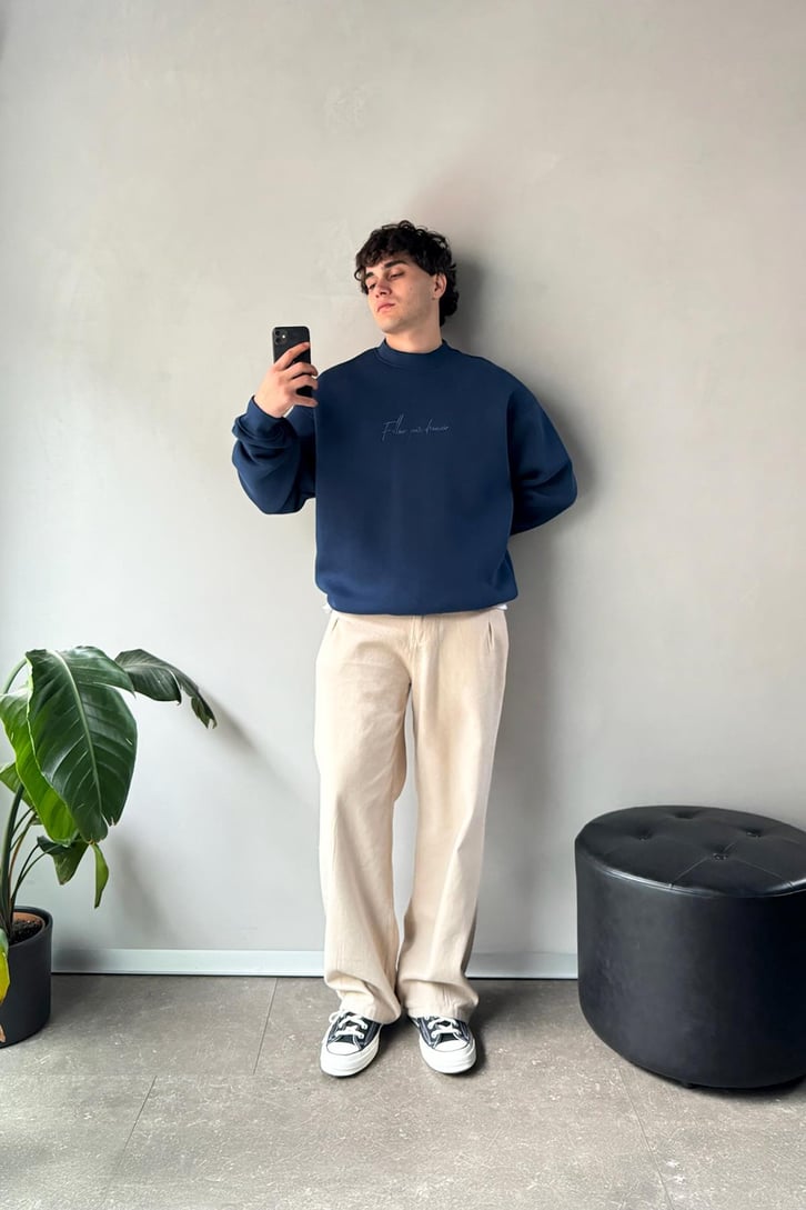 Waste Never Sırt Nakışlı Oversize Sweatshirt