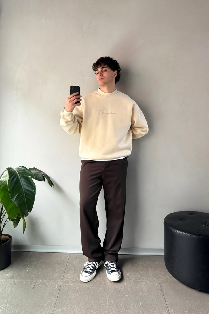 Waste Never Sırt Nakışlı Oversize Sweatshirt