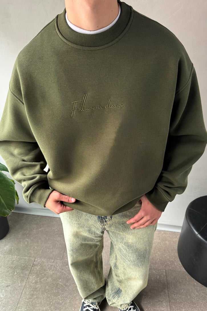 Waste Never Sırt Nakışlı Oversize Sweatshirt