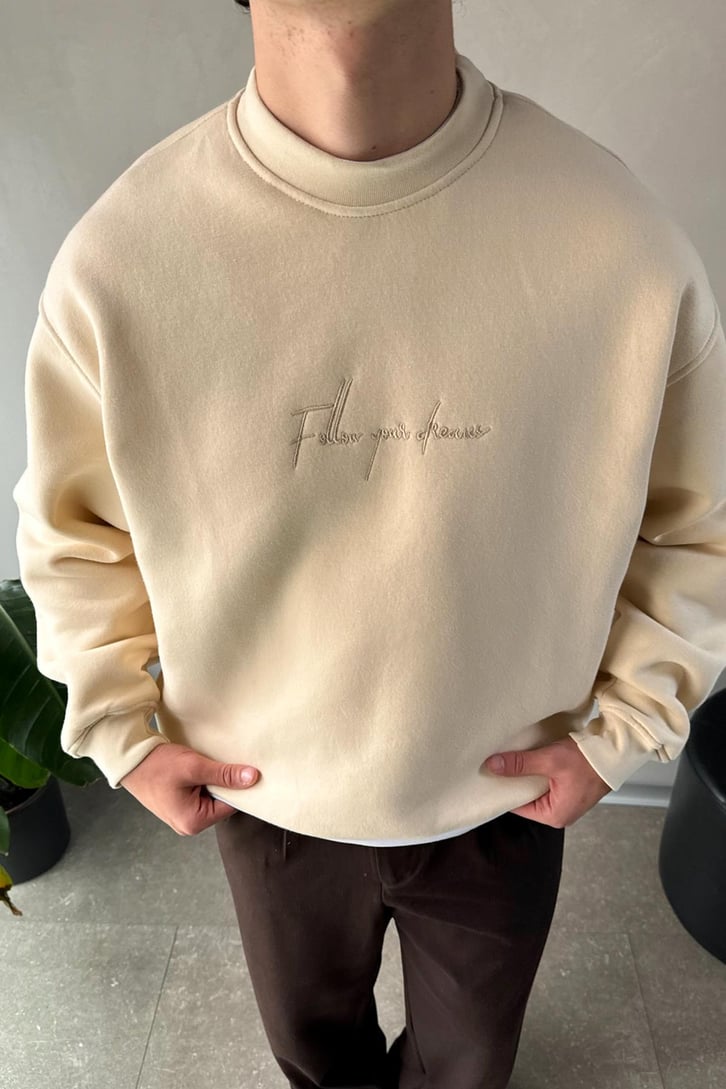 Waste Never Sırt Nakışlı Oversize Sweatshirt