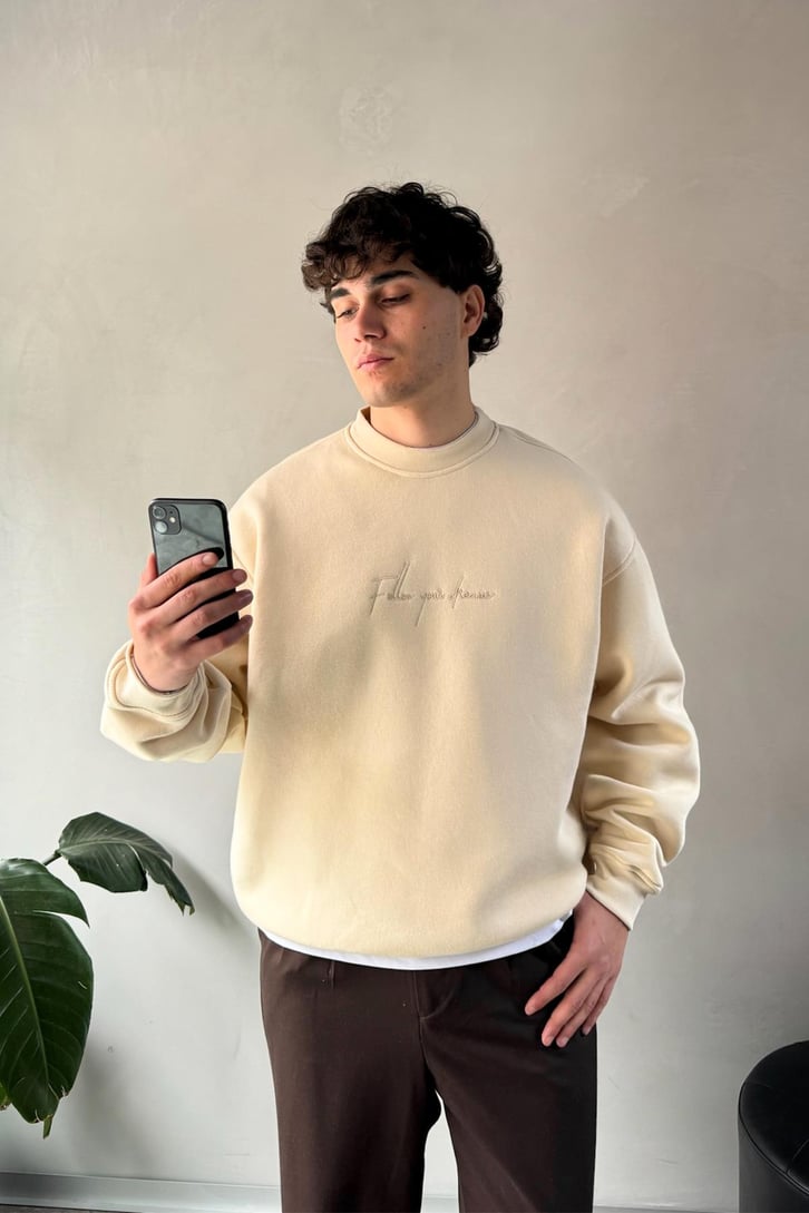 Waste Never Sırt Nakışlı Oversize Sweatshirt