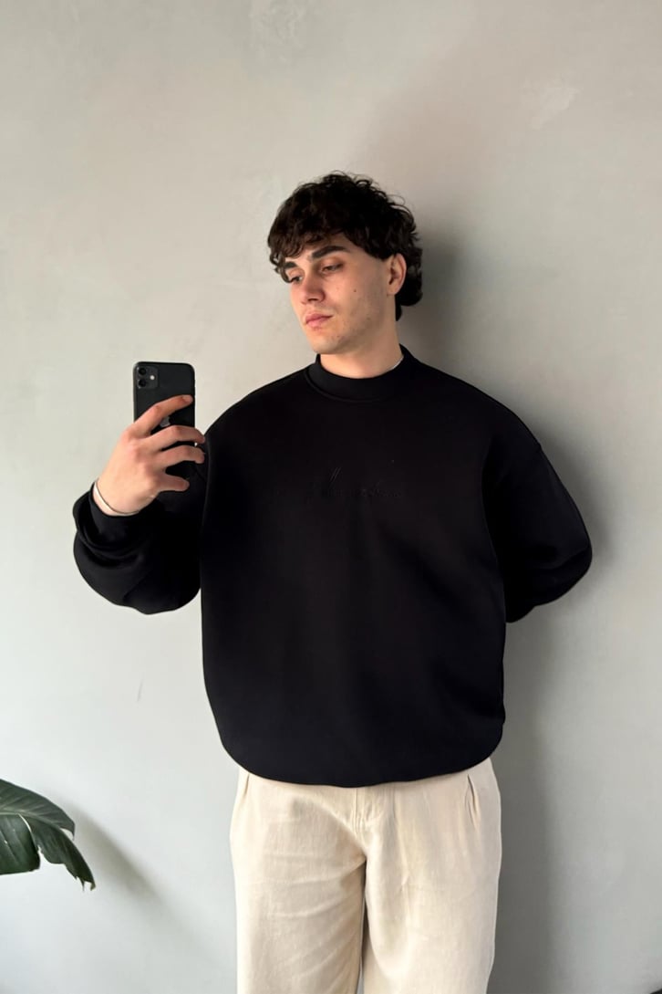 Waste Never Sırt Nakışlı Oversize Sweatshirt