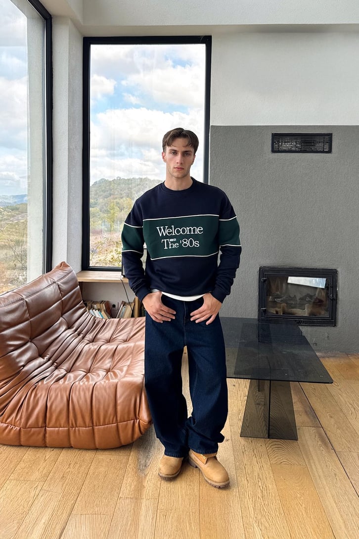 Welcome Nakışlı Sweatshirt