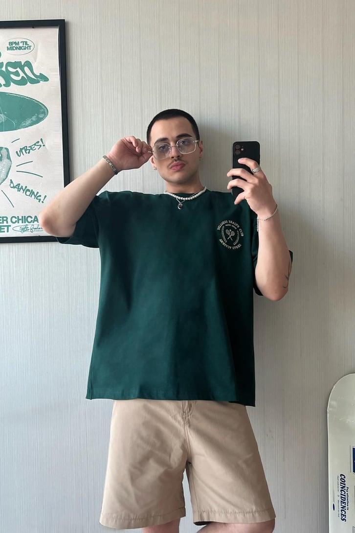Wellness Club Nakışlı Oversize Tişört