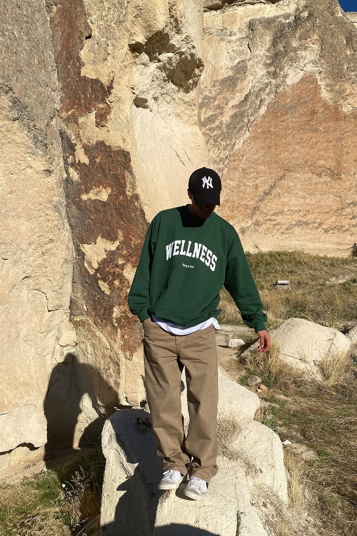 Welness Yeşil Oversize Sweatshirt