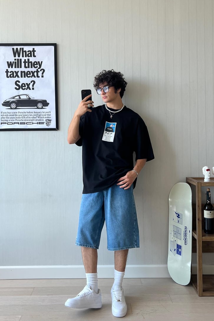 Wicked Baskılı Oversize Tişört