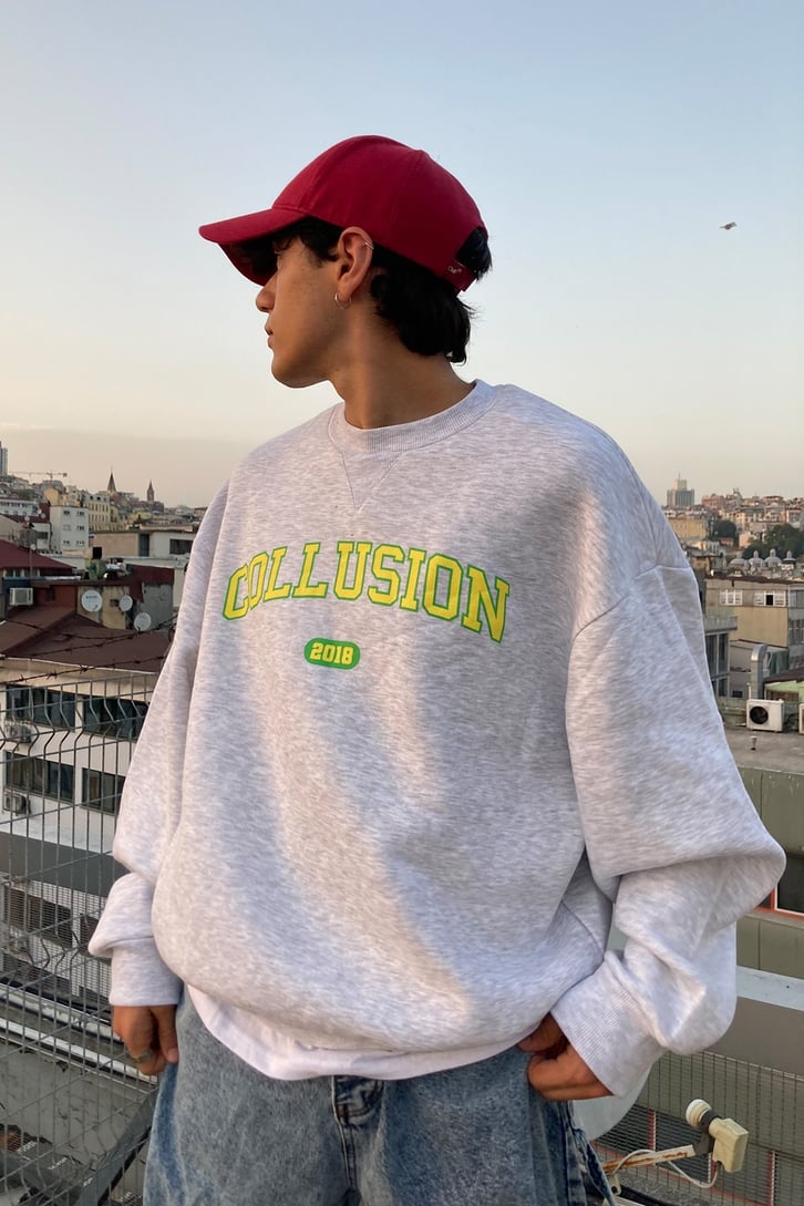 Wide Sleeve Oversize Printed Hoodie
