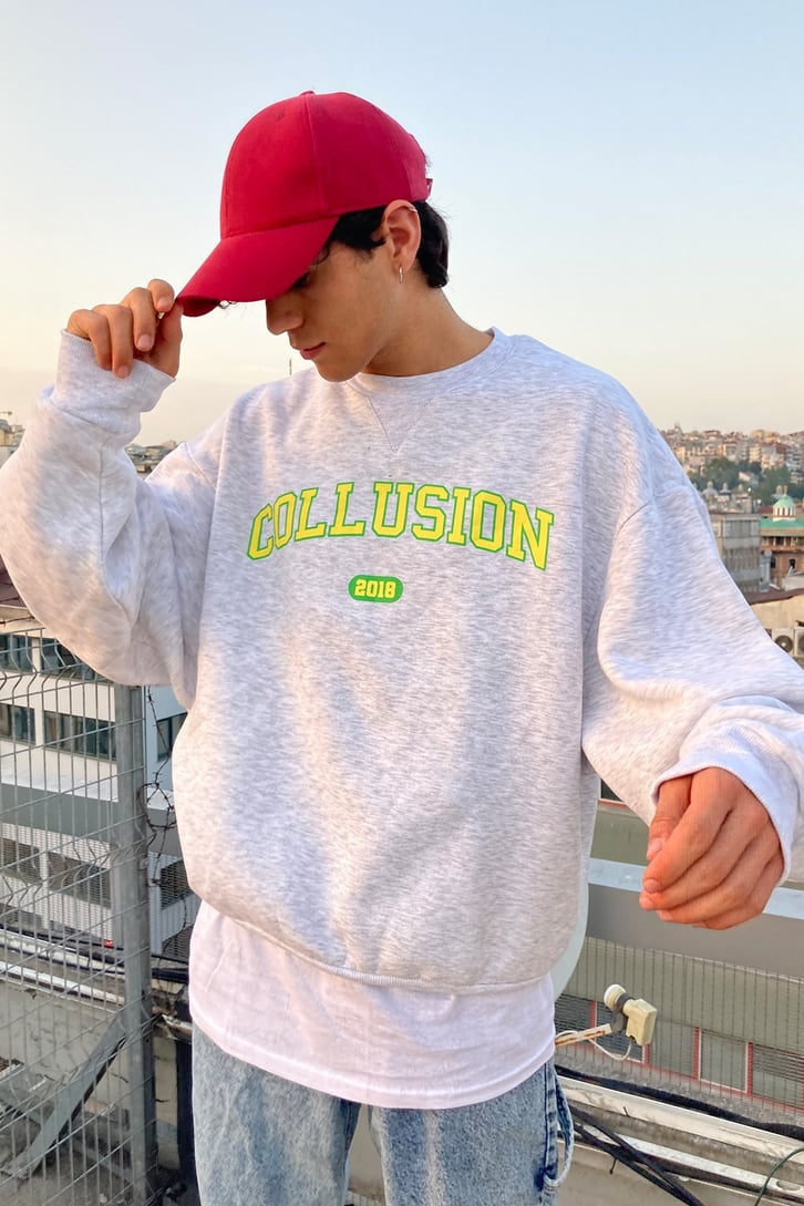 Wide Sleeve Oversize Printed Hoodie