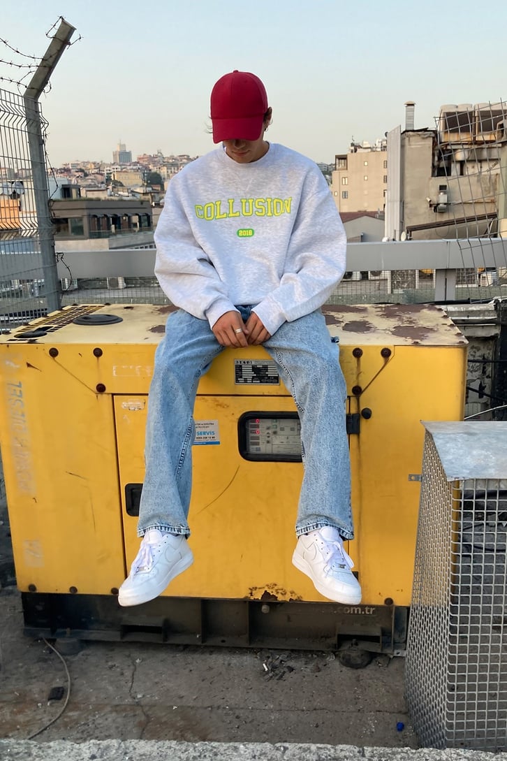 Wide Sleeve Oversize Printed Hoodie