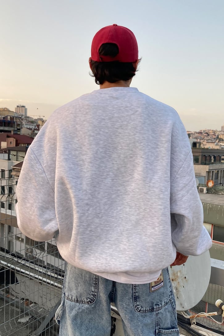 Wide Sleeve Oversize Printed Hoodie