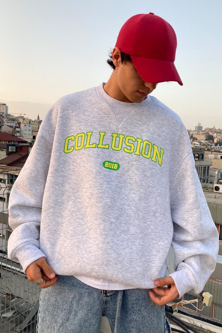 Wide Sleeve Oversize Printed Hoodie