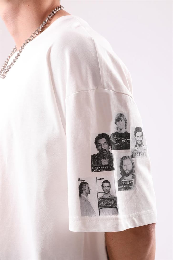 World Retrograde Baskılı Oversize Tshirt