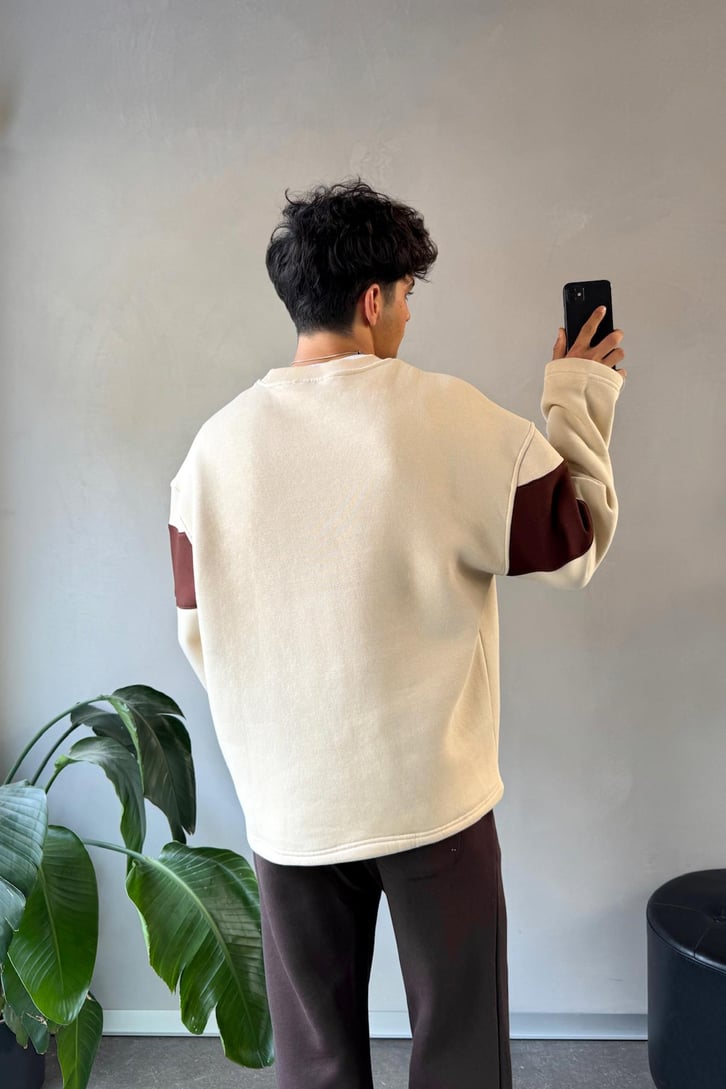 Writing Nakışlı Bisiklet Yaka Sweatshirt