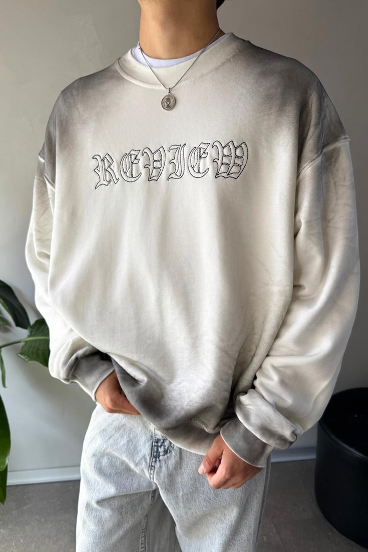 Writing Nakışlı Oversize Bisiklet Yaka Sweatshirt