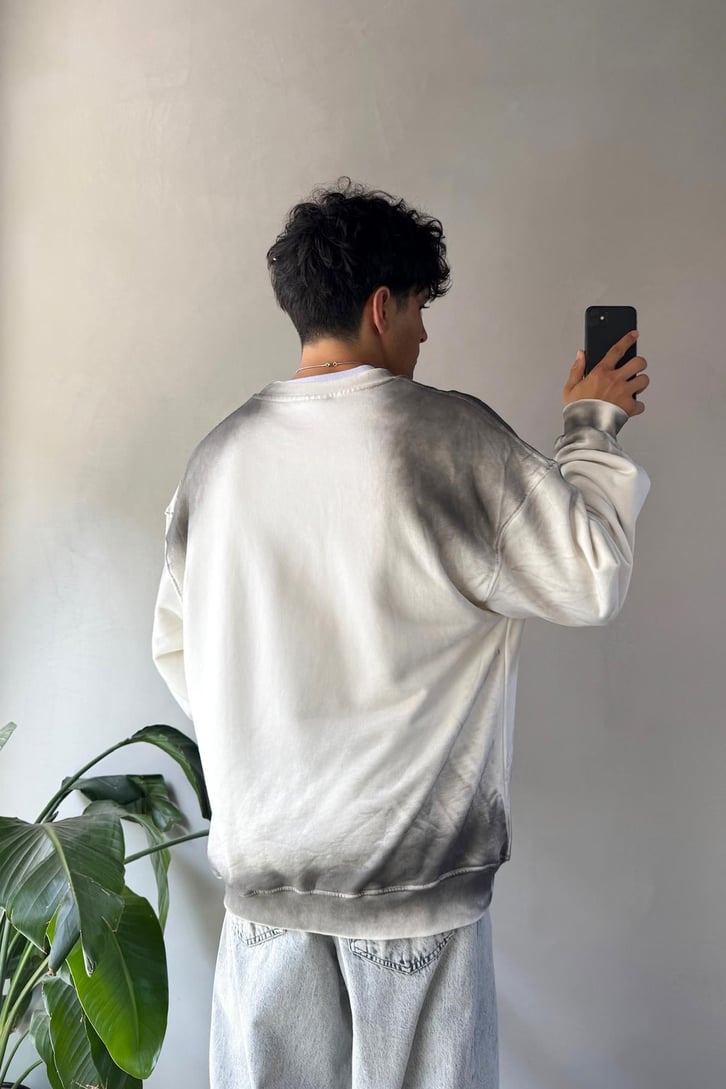 Writing Nakışlı Oversize Bisiklet Yaka Sweatshirt