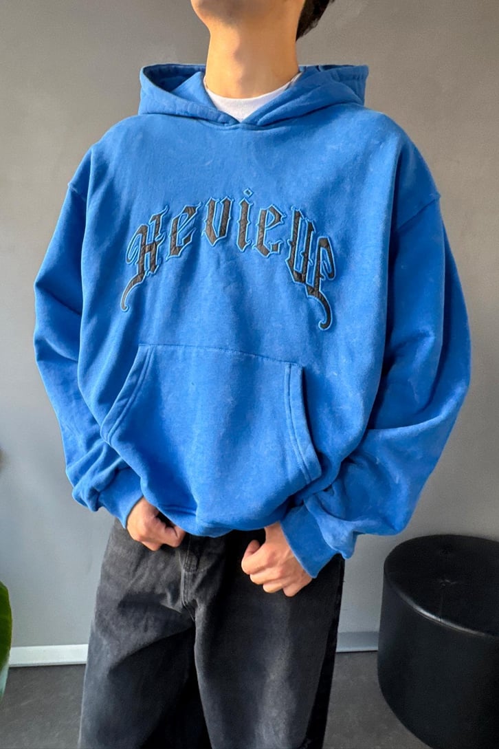 Writing Nakışlı Oversize Hoodie