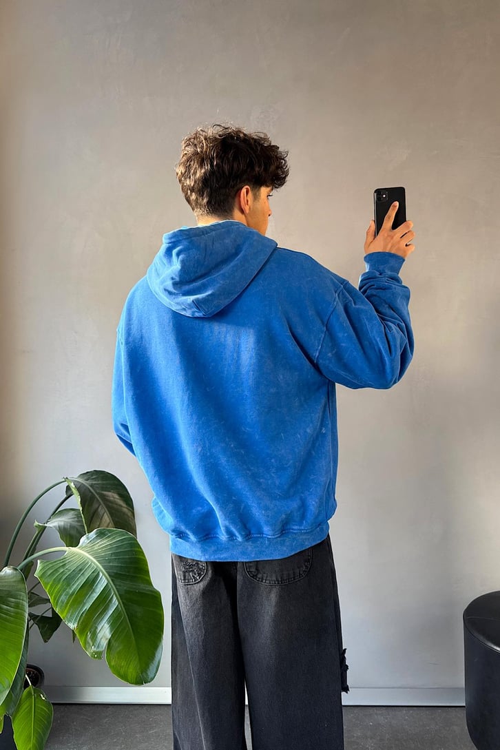 Writing Nakışlı Oversize Hoodie
