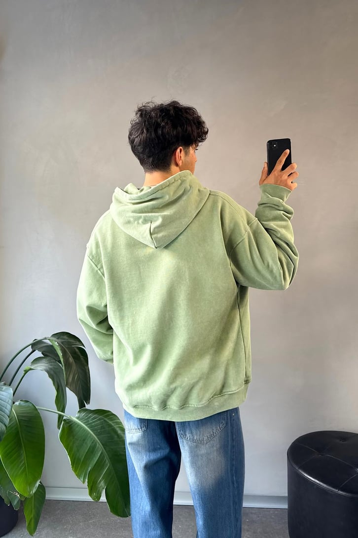 Writing Nakışlı Oversize Hoodie