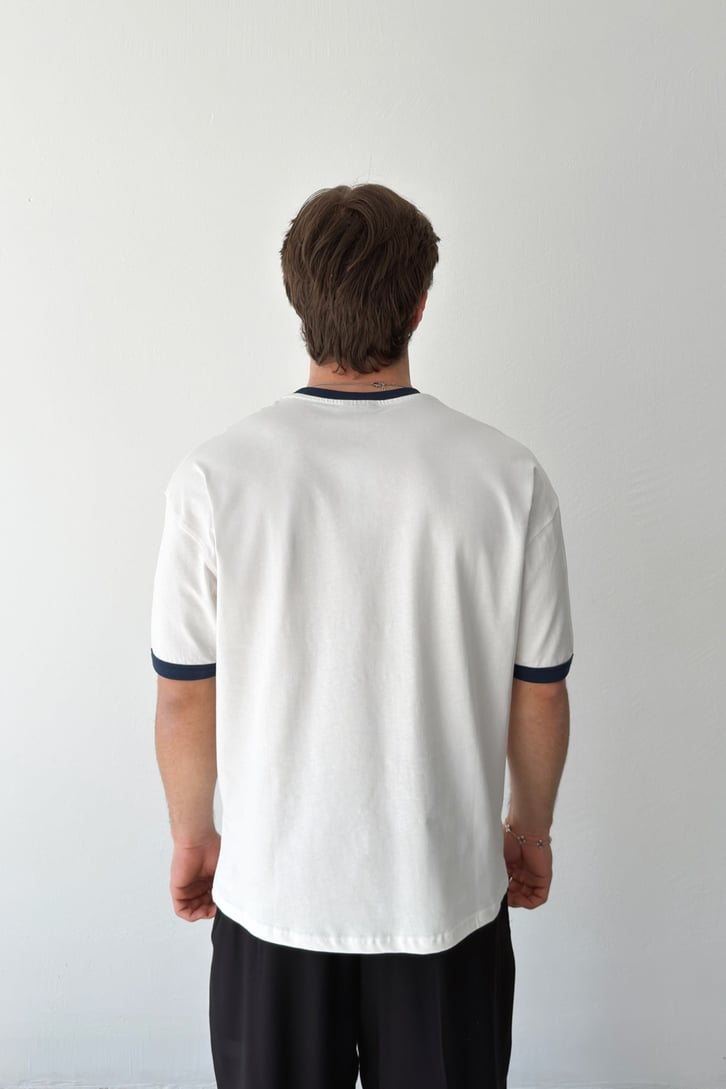 Yaka Biyeli Basic Tişört