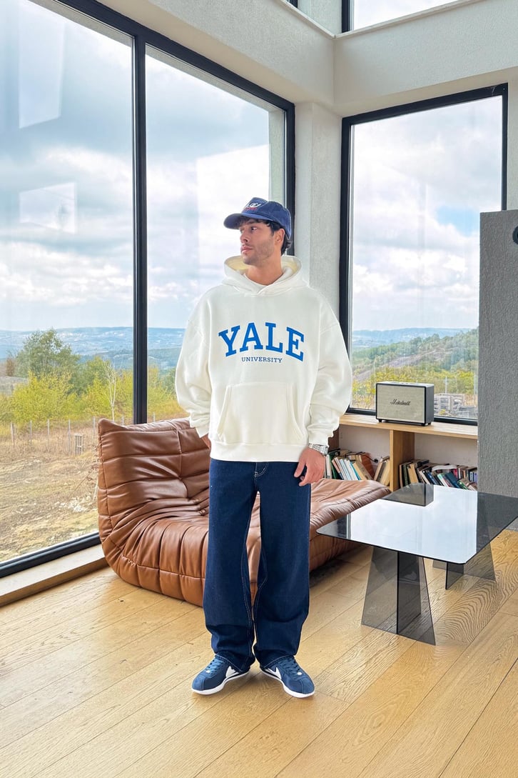 Yale Baskılı Hoodie