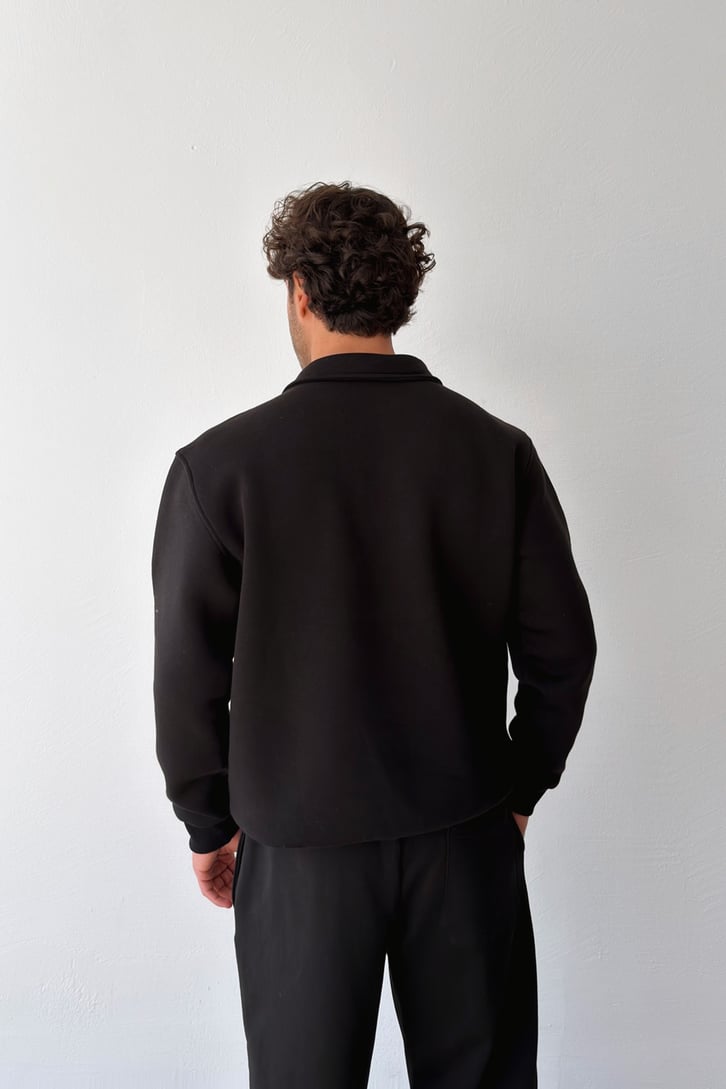 Yarım Fermuarlı Marithe Baskılı Sweatshirt