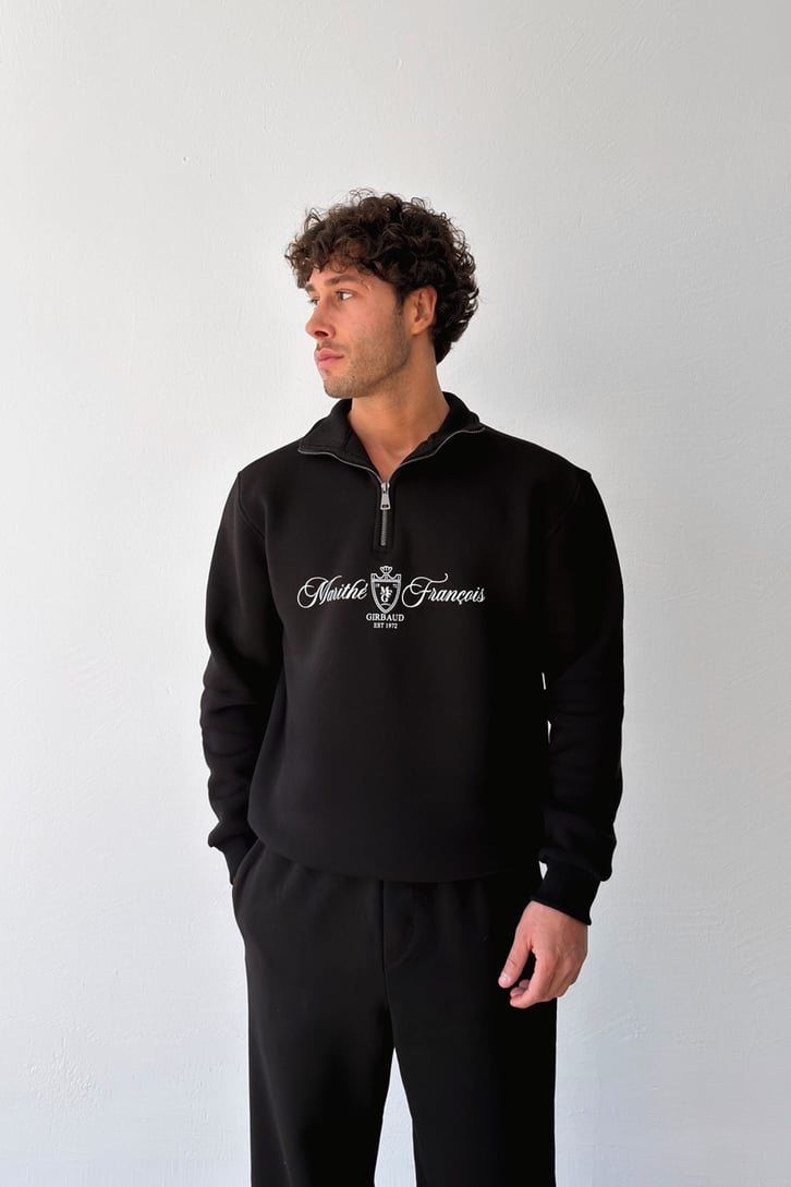 Yarım Fermuarlı Marithe Baskılı Sweatshirt