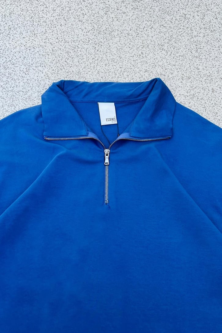 Yarım Fermuarlı Oversize Tişört