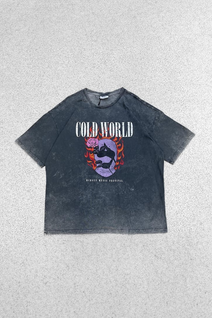 Yıkamalı Acid Wash Oversize Tişört