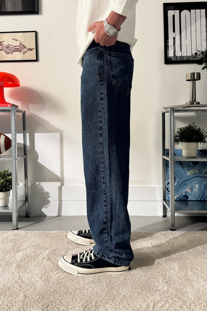 Yıkamalı Baggy Fit Jean