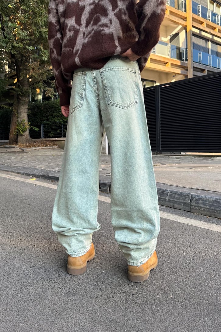 Yıkamalı Baggy Jean