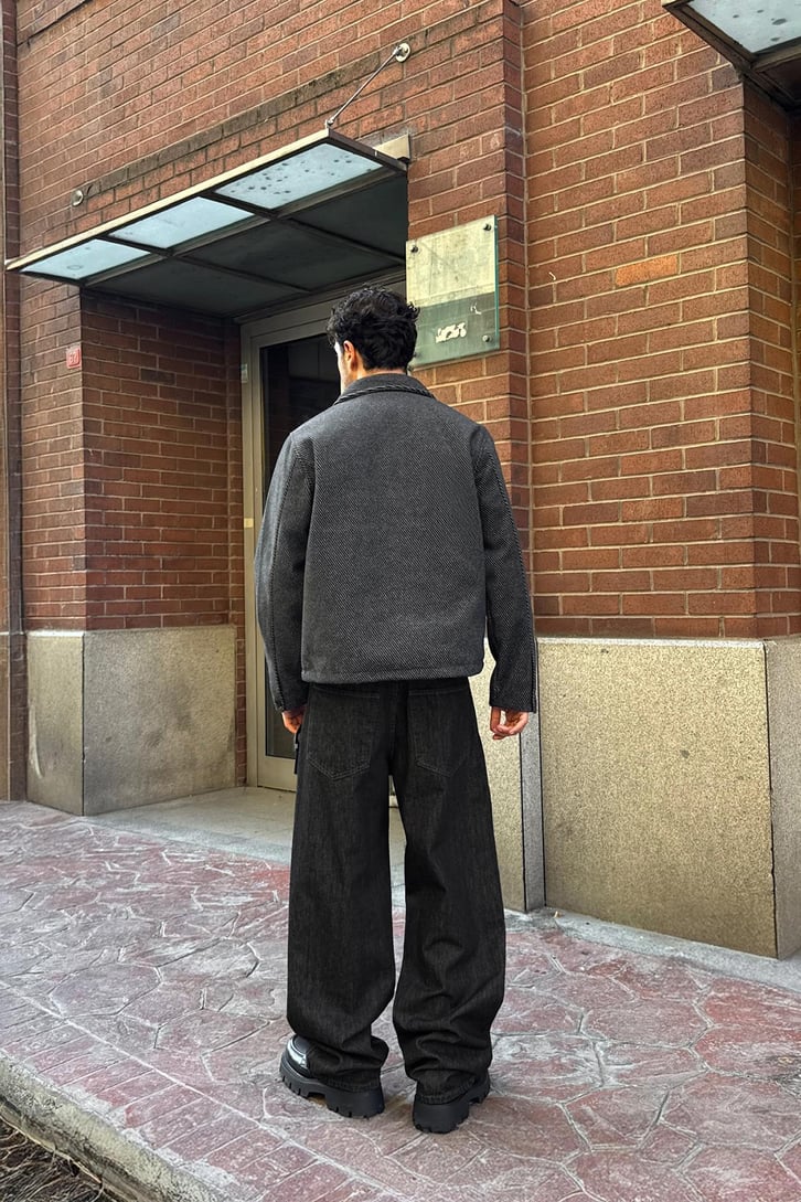Yıkamalı Baggy Jean Antrasit