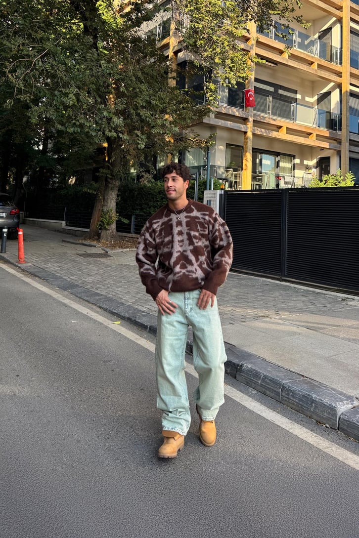 Yıkamalı Baggy Jean